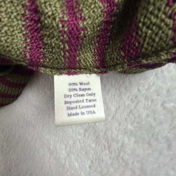 M.C Womens Wool Rayon Blend Scoop Neck Striped Knit Tank Top Green/Purple Casual - Picture 4 of 10